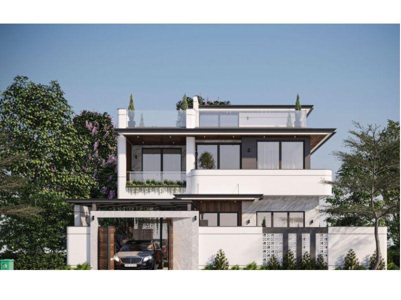 Mẫu nhà hiện đại cho gia chủ yêu thích vẻ đẹp mạnh mẽ và trẻ trung 