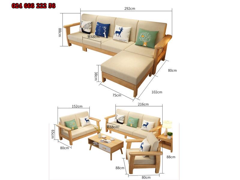 kích thước bàn ghế phòng khách gỗ