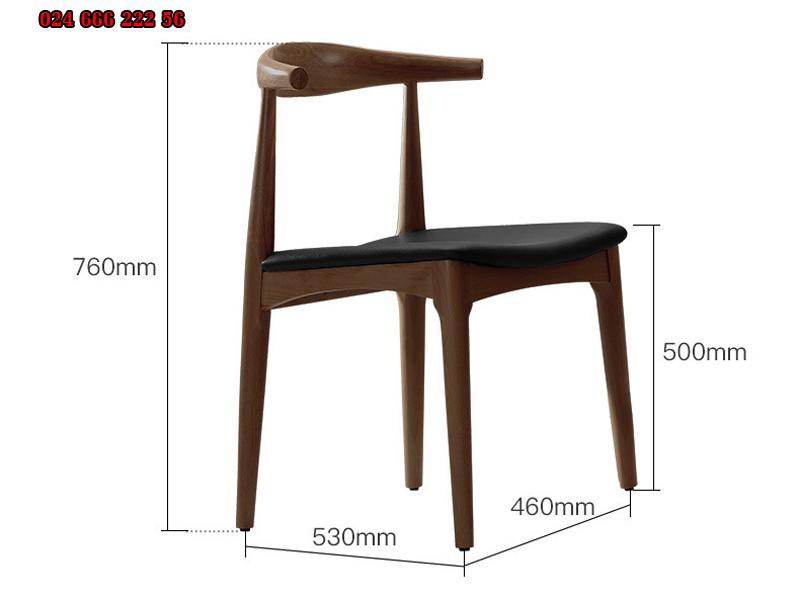 kích thước mẫu ghế ăn bằng gỗ hiện đại