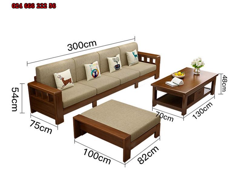 kích thước mẫu bàn ghế sofa gỗ