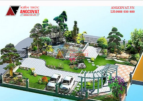 Mẫu thiết kế cảnh quan sân vườn ở Móng Cái
