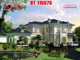 Mẫu thiết kế biệt thự 2 tầng phong cách châu âu diện tích 265m2 mặt tiền 25x17m BT115076