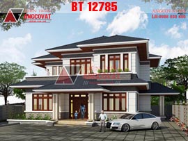 Thiết kế biệt thự 200m2 2 tầng 5 phòng ngủ kiểu thái giá 2.7 tỷ VND BT12785
