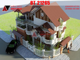 Thiết kế nhà 3 tầng đơn giản 150m2 mặt tiền 16m 2 phòng ngủ  BT21265