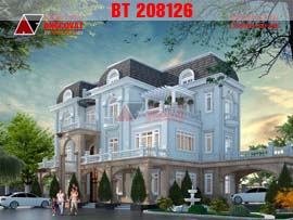 Biệt thự tân cổ điển 3 tầng sắc trắng tinh khôi BT129126