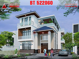 Hồ sơ chi tiết mẫu thiết kế nhà phố 10x14m 3 tầng hiện đại 4 phòng ngủ ở Ninh Bình BT522060