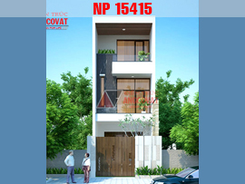 Thiết kế nhà phố mặt tiền 4.5m 3 tầng hiện đại diện tích 80m2 NP15415