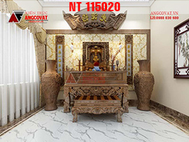 Tham khảo nội thất mẫu thiết kế phòng khách và phòng thờ đẹp 1 tầng NT115020