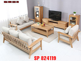Mẫu bàn ghế phòng khách nhỏ xinh bằng gỗ SP824119