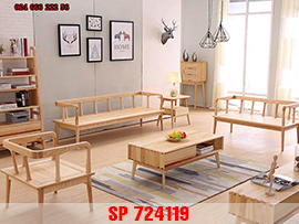 Bộ bàn ghế gỗ phòng khách đơn giản đẹp SP728119
