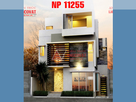 Mẫu thiết kế nhà phố 8x10m 3 tầng 3 phòng ngủ phong cách hiện đại NP11255