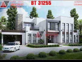 Thiết kế nhà ở kết hợp văn phòng 2 tầng 200m2 mái thái BT31255
