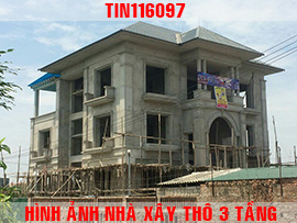 Hình ảnh nhà xây thô thực tế 3 tầng tân cổ điển ở Hưng yên TIN116097