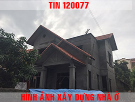 Hình ảnh xây dựng nhà ở 2 tầng lợp mái ngói đỏ thực tế tại Hưng Yên TIN120077