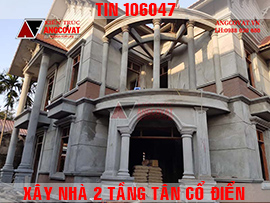 Hiện trạng thi công biệt thự đẹp 2 tầng 140m2 tân cổ điển ở Hà Nội TIN106047