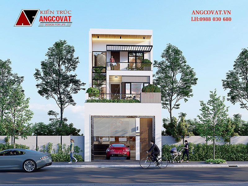 Mặt tiền công trình nhà 1 trệt 2 lầu 6x19m