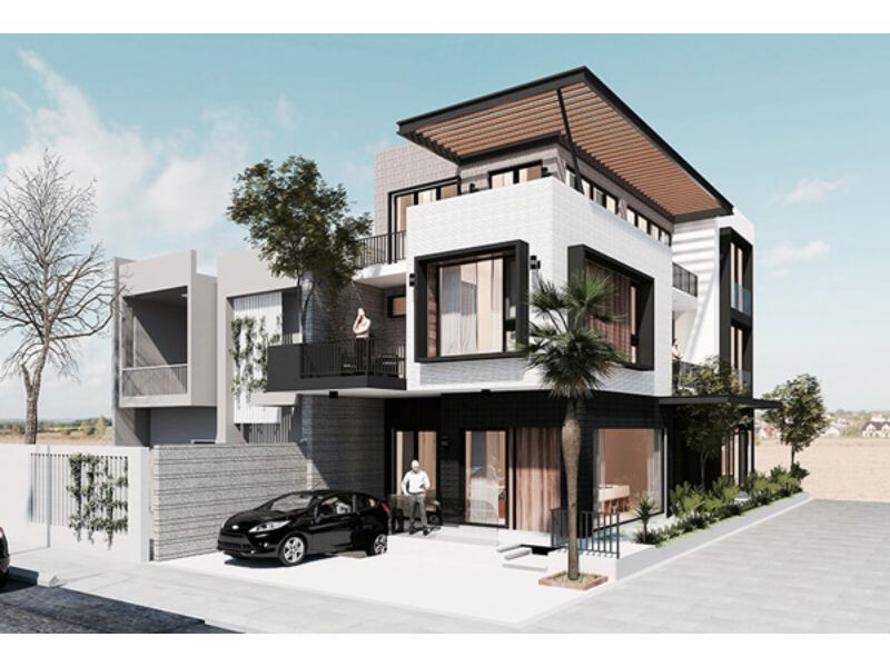 Kiến trúc nhà 3 tầng mái bằng hiện đại