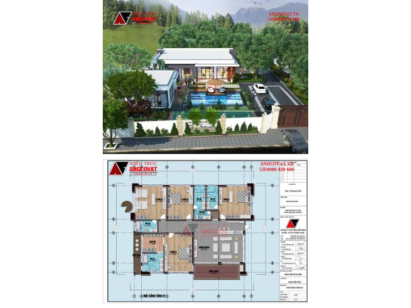 Phong cách thiết kế biệt thự vườn 1 tầng 300m2