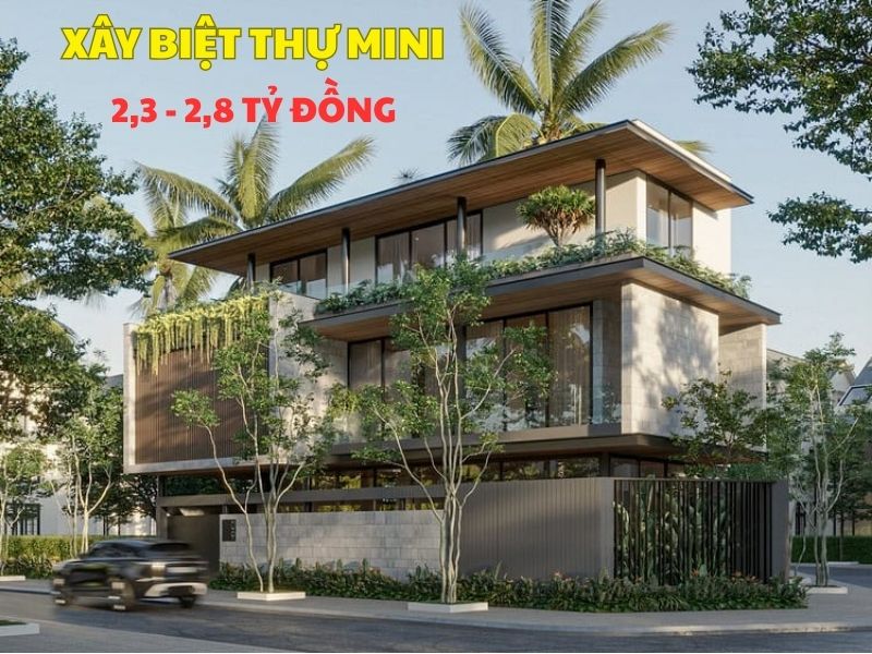 Ngân sách xây biệt thự mini 3 tầng mái nhật hiện đại khoảng 2,3 - 2,8 tỷ