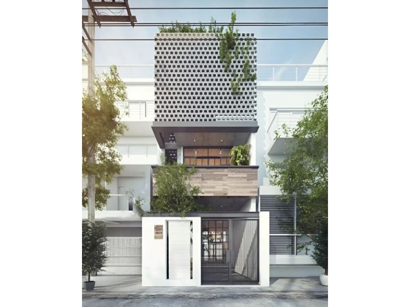 Không gian sống nhà 3 tầng tạo hình độc đáo