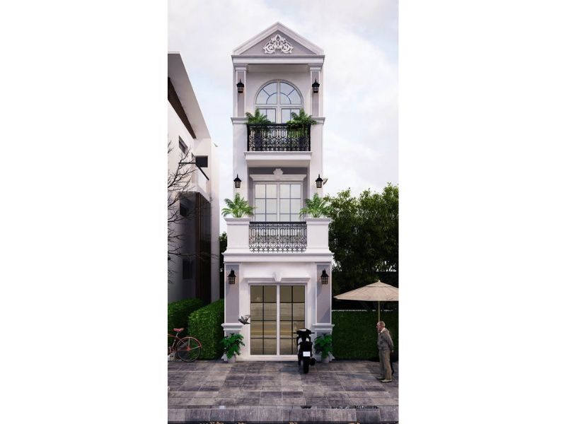 Kiến trúc nhà 3 tầng tân cổ điển đẹp mắt