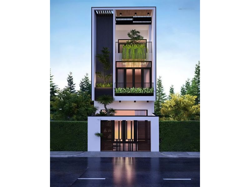 Nhà 3 tầng 40m2 kiến trúc hiện đại