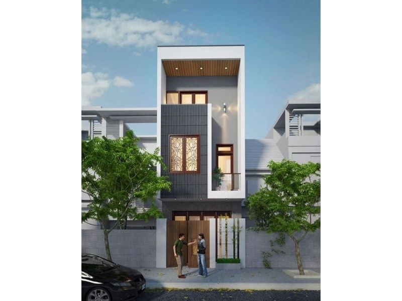 Nhà 3 tầng phong cách sống hiện đại mái bằng 40m2