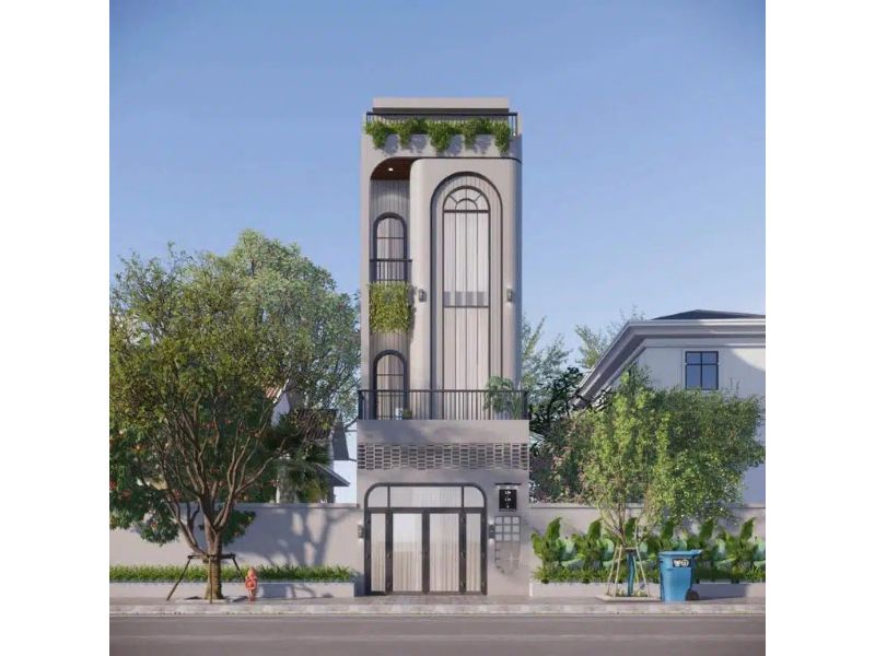 Kiến trúc nhà 3 tầng mái bằng hiện đại