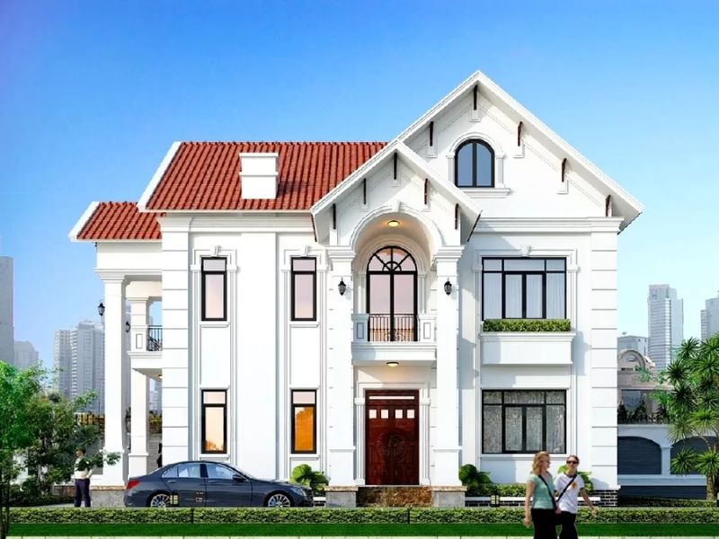 Biệt thự tân cổ điển sử dụng hệ mái Thái cao ráo, thanh thoát