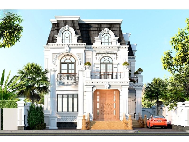 Biệt thự tân cổ điển 2 tầng mái mansard sang trọng, thanh lịch