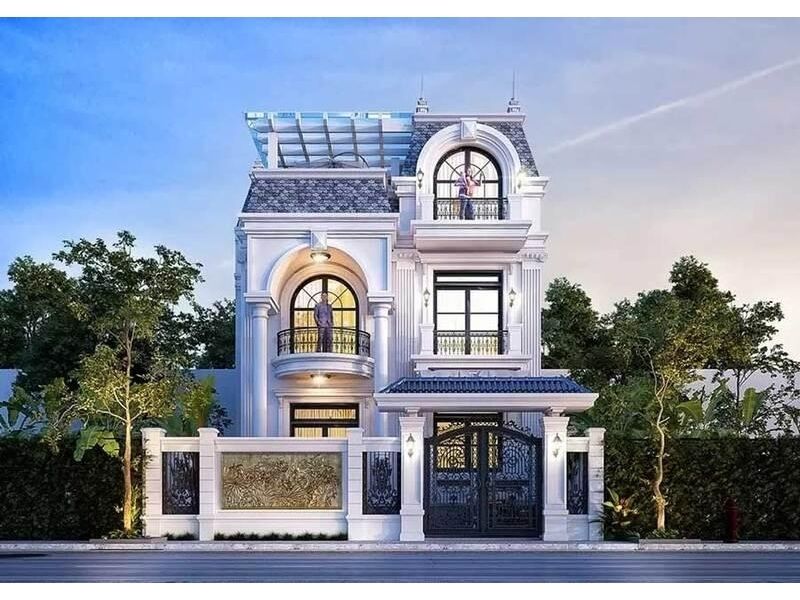 Biệt thự tân cổ điển mái mansard kiểu Pháp xa hoa, lộng lẫy