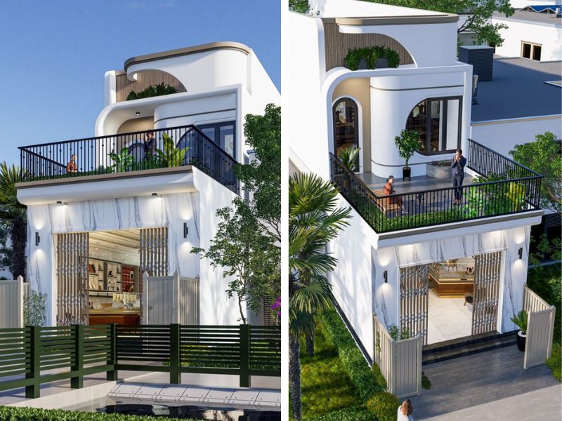 Tham khảo mẫu nhà 2 tàng â vừa ở vừa kinh doanh - chi phí 1,55 tỷ đồng