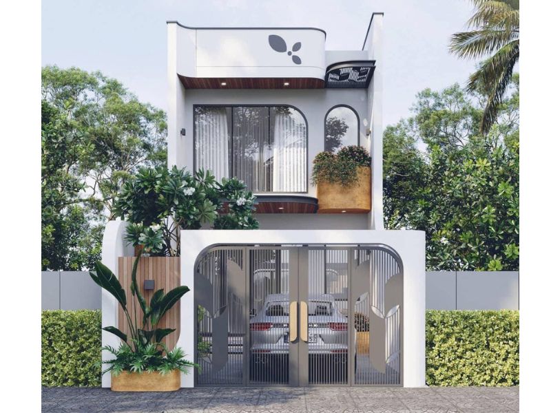 Xây nhà 2 tầng phong cách hiện đại chi phí 1,7 tỷ ở thành phố