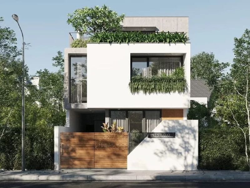 Mặt tiền nhà 2 tầng 1,6 tỷ thiết kế độc đáo, ấn tượng