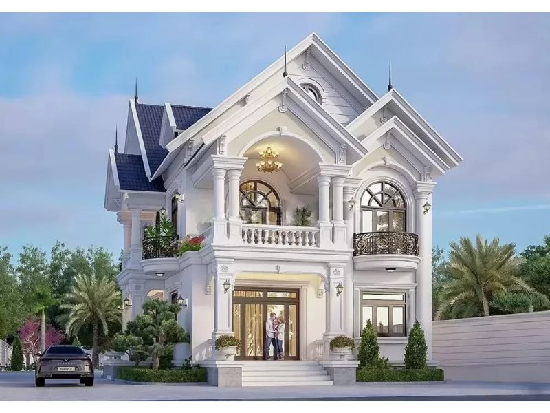 Nhà 2 tầng sang trọng mái thái 8x9m