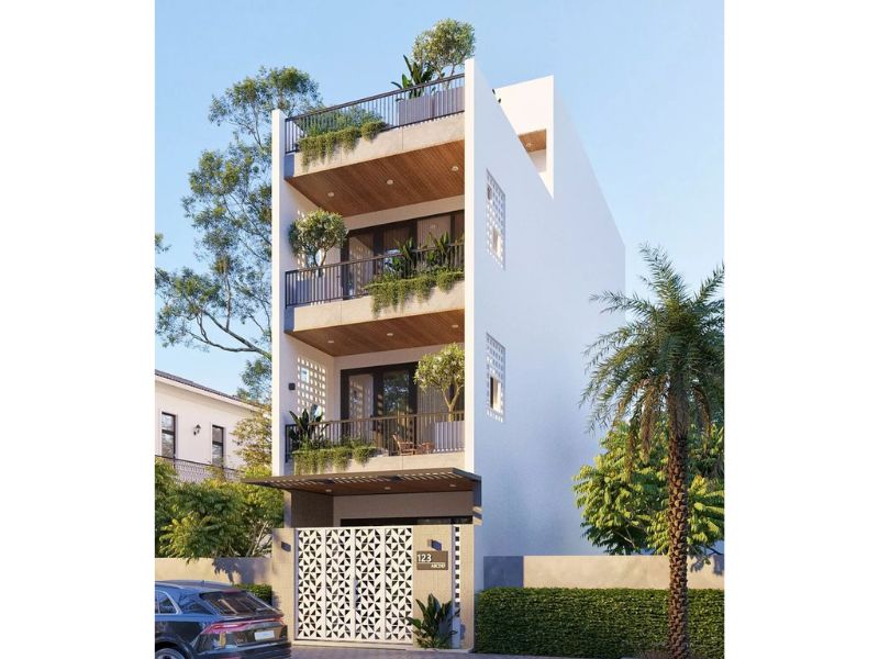 Thiết kế nhà 4 tầng mặt tiền 7m sâu 15m 3 phòng ngủ