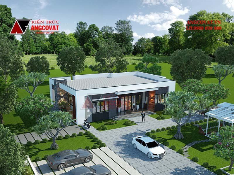 Mặt tiền biệt thự 300m2 theo phong cách hiện đại