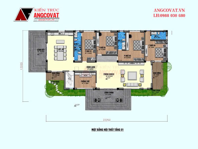 Mặt bằng công năng được thiết kế khoa học tiện lợi