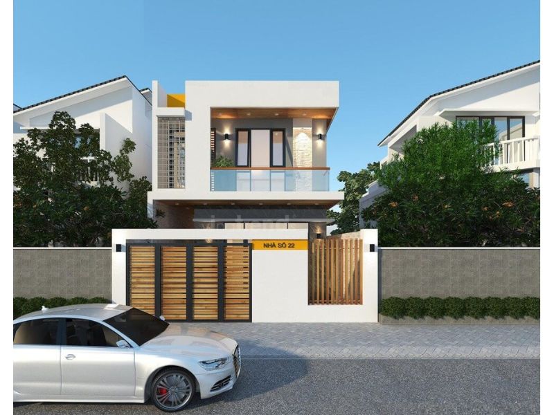 Nhà 2 tầng mái bằng hiện đại và đẳng cấp 7x20m