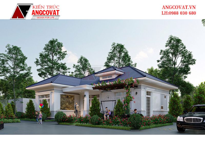 Nhà vườn 350m2 1 tầng mái nhật độc đáo
