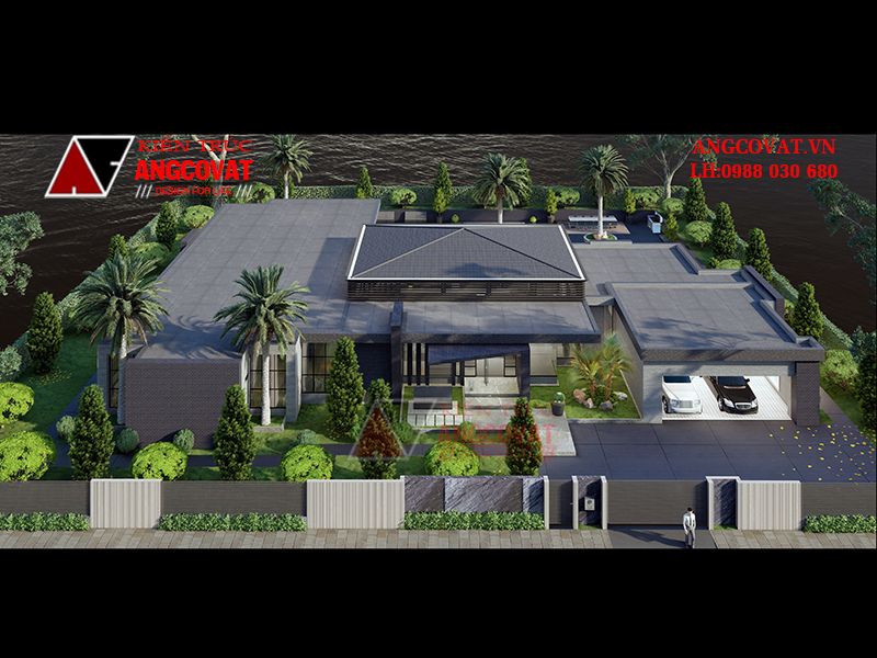 Nhà vườn 350m2 phong cách tối giản đẹp mắt