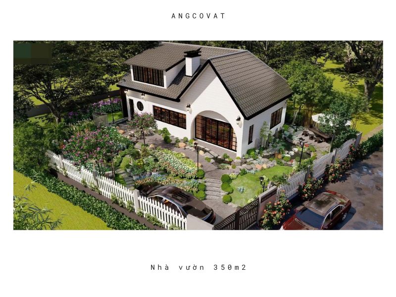 Nhà vườn 1 tầng 350m2 phong cách Châu Âu