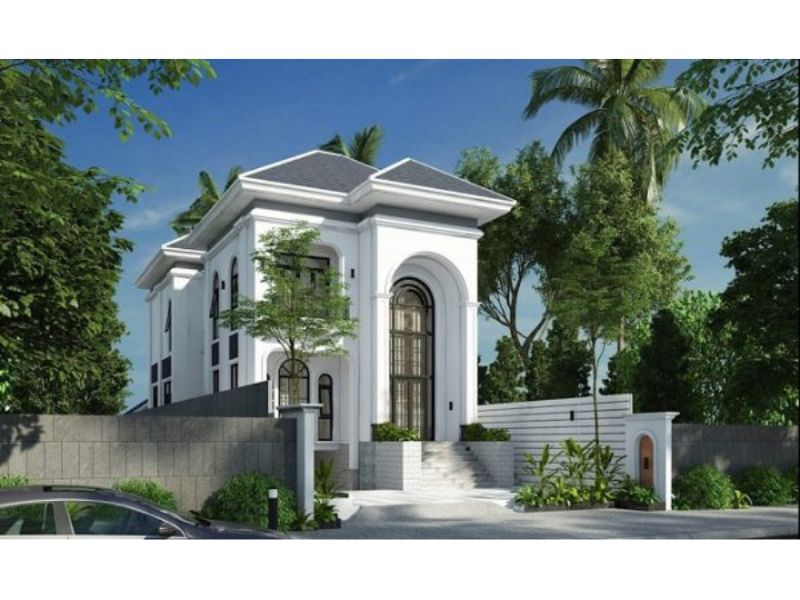 Nhà 2 tầng mái Nhật có tầng hầm độc đáo