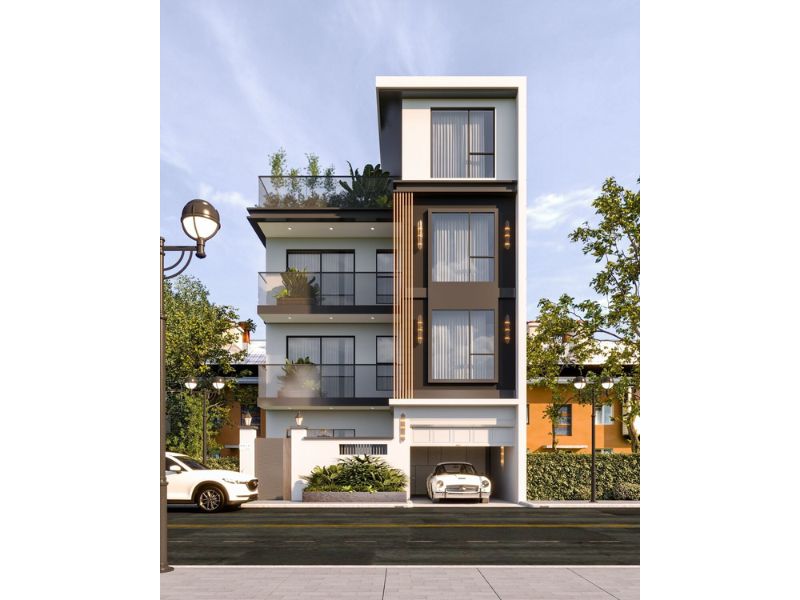 Nhà phố 3 tầng 1 tum có tầng hầm đẹp mắt