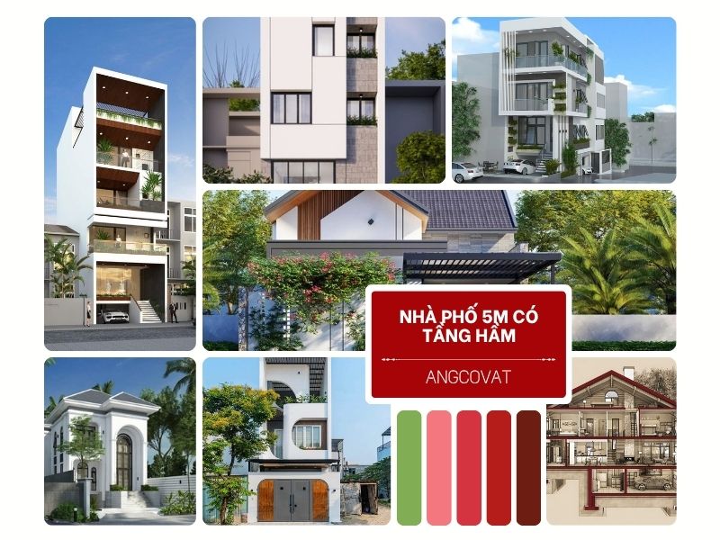 nhà phố 5m có tầng hầm