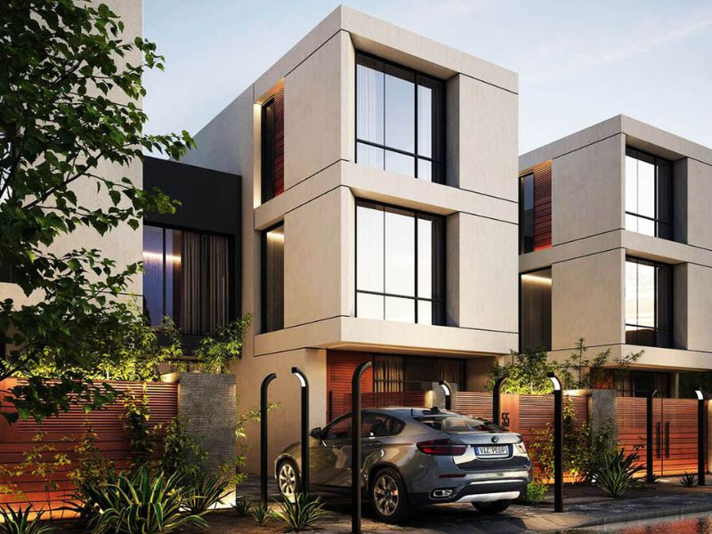 Bố trí nhà phố mặt tiền 5m có tầng hầm hiện đại