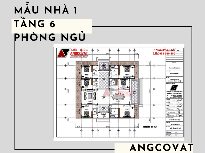Thiết kế mẫu nhà 1 tầng 6 phòng ngủ đẹp với công năng tiện lợi và khoa học   Kiến trúc Angcovat