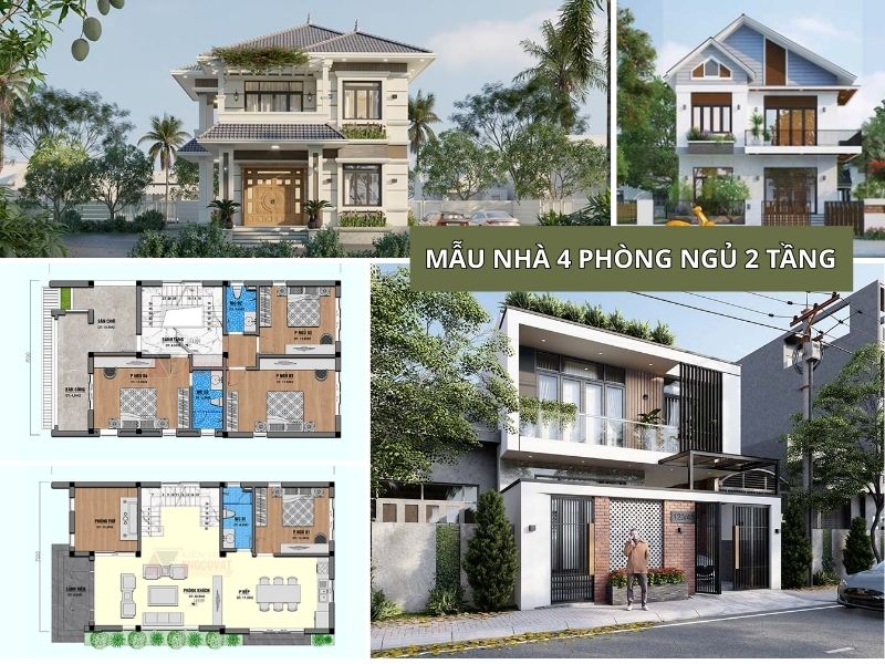 Giới thiệu mẫu nhà 4 phòng ngủ 2 tầng vừa đẹp vừa tiện nghi 