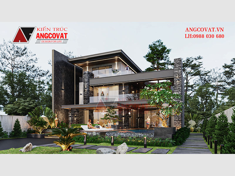 Nhà vườn 3 tầng mái bằng có đẳng cấp xa hoa