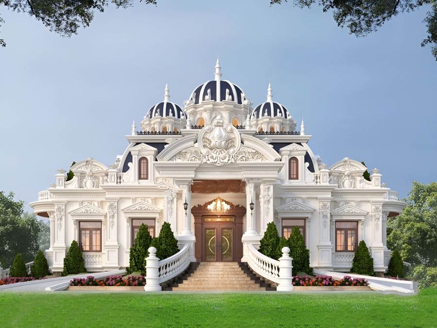 Kiến trúc nhà vườn tân cổ điển xa hoa